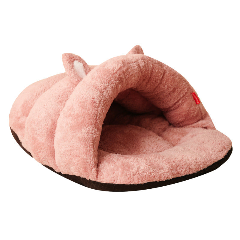 Lit pour chien avec pantoufles d'intérieur à thème chat pour femme 0