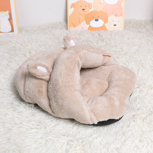 Lit pour chien avec pantoufles d'intérieur à thème chat pour femme 2