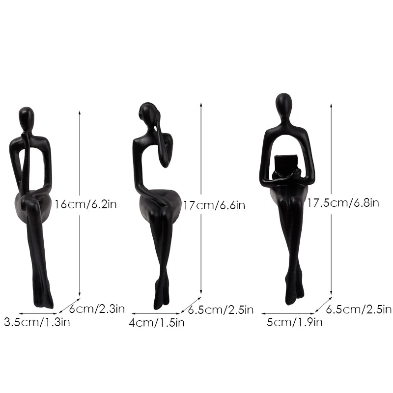 Lot de 3 Figurines Abstraites Nordiques pour Décoration 7