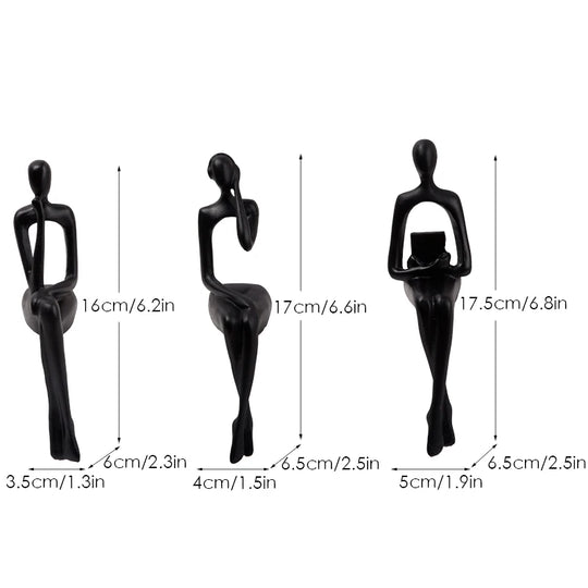 Lot de 3 Figurines Abstraites Nordiques pour Décoration 7