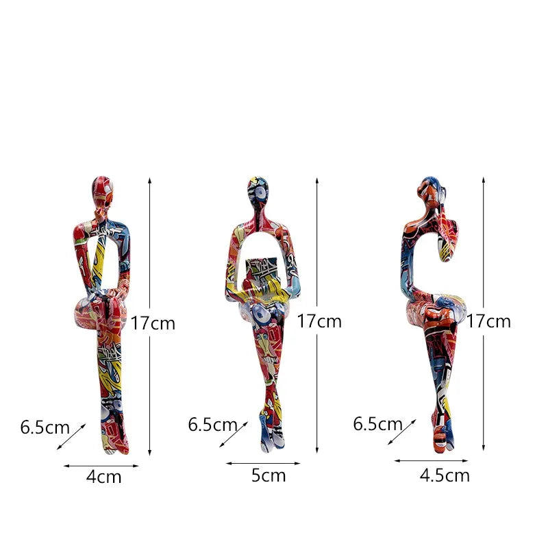 Lot de 3 Figurines Abstraites Nordiques pour Décoration 8