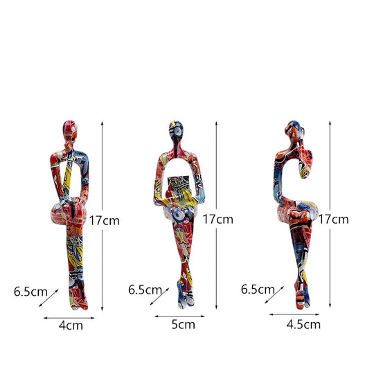 Lot de 3 Figurines Abstraites Nordiques pour Décoration 8