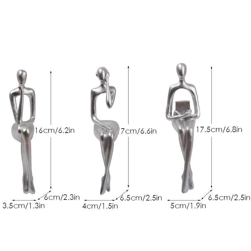 Lot de 3 Figurines Abstraites Nordiques pour Décoration 9
