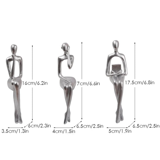 Lot de 3 Figurines Abstraites Nordiques pour Décoration 9