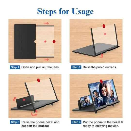 Loupe Pour Téléphone Pliable HD Avec Grossissement 3-4x 5