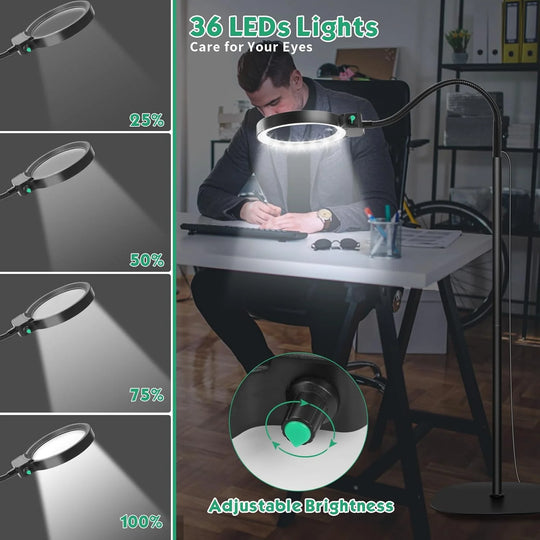 Loupe de lecture avec éclairage LED et grossissement ajustable 2