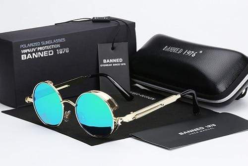 Lunette de Soleil Homme Rétro Steampunk avec Verres Polarisés HD 6