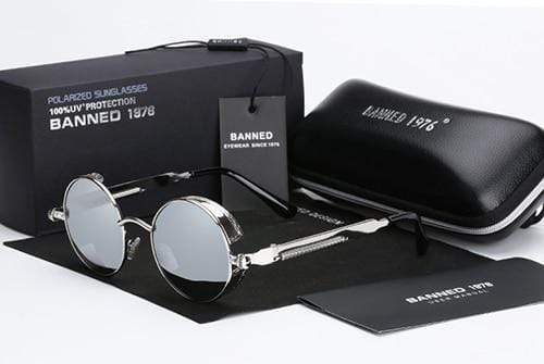 Lunette de Soleil Homme Rétro Steampunk avec Verres Polarisés HD 7