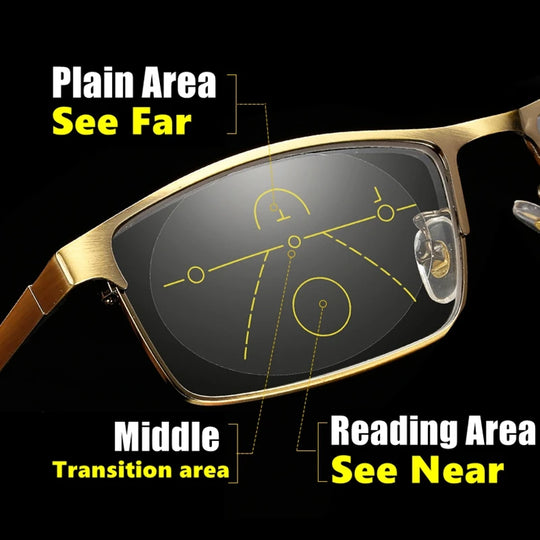 Lunettes de Lecture Multifocales Carrées pour Hommes et Femmes 0