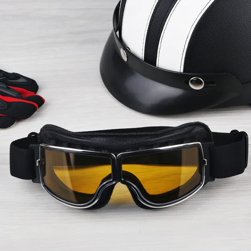 Lunettes de Moto Vintage Style Pilote 3