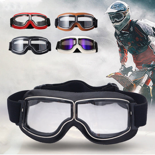 Lunettes de Moto Vintage Style Pilote 6
