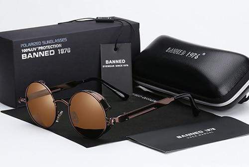 Lunettes de Soleil Rétro Ronde Steampunk pour Hommes 4