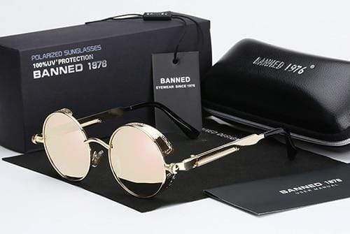 Lunettes de Soleil Rétro Ronde Steampunk pour Hommes 5