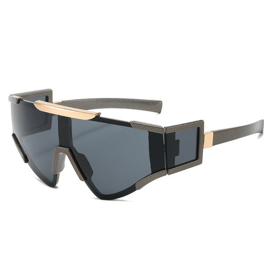 Lunettes de soleil homme style futuriste bouclier 0