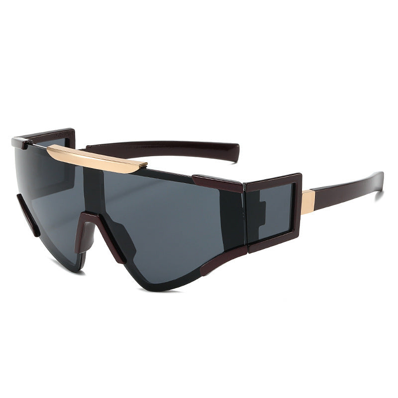 Lunettes de soleil homme style futuriste bouclier 10