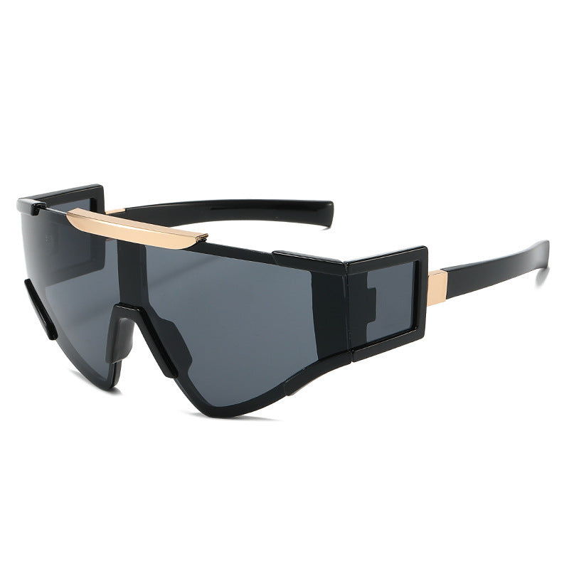 Lunettes de soleil homme style futuriste bouclier 6