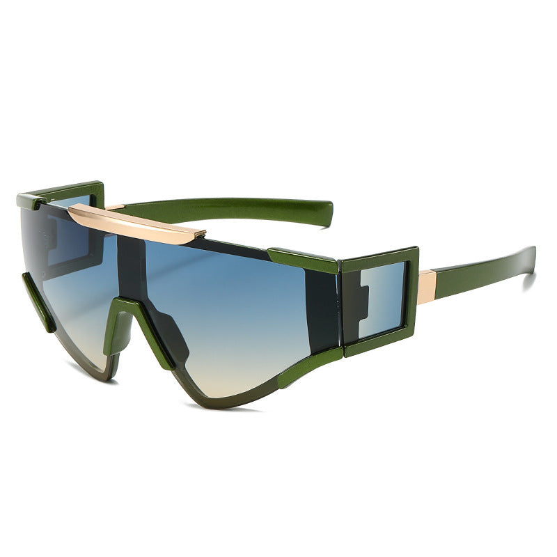 Lunettes de soleil homme style futuriste bouclier 9