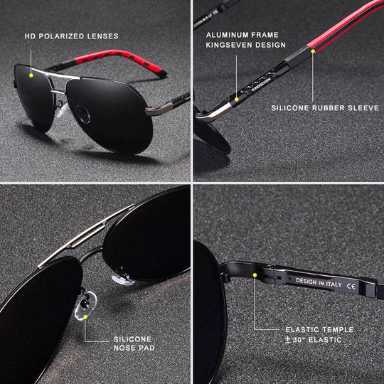 Lunettes de soleil polarisées vintage en aluminium pour hommes 2