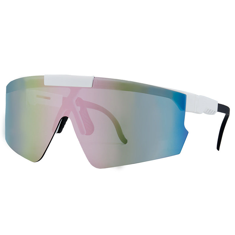 Lunettes de soleil unisexes bouclier surdimensionnées futuristes 0