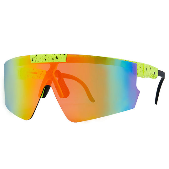 Lunettes de soleil unisexes bouclier surdimensionnées futuristes 1