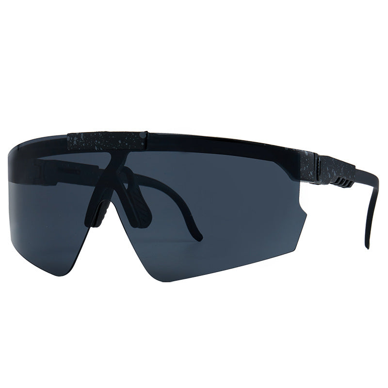 Lunettes de soleil unisexes bouclier surdimensionnées futuristes 13