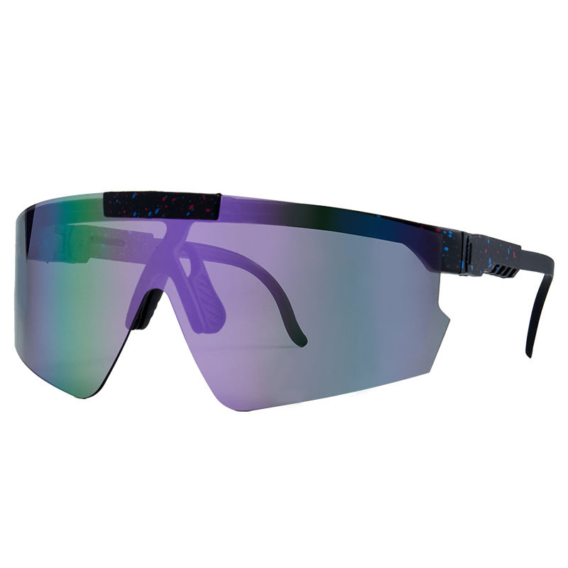 Lunettes de soleil unisexes bouclier surdimensionnées futuristes 4