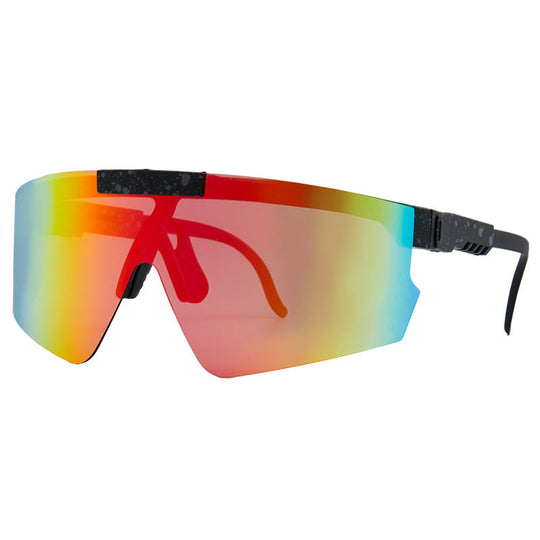 Lunettes de soleil unisexes bouclier surdimensionnées futuristes 8