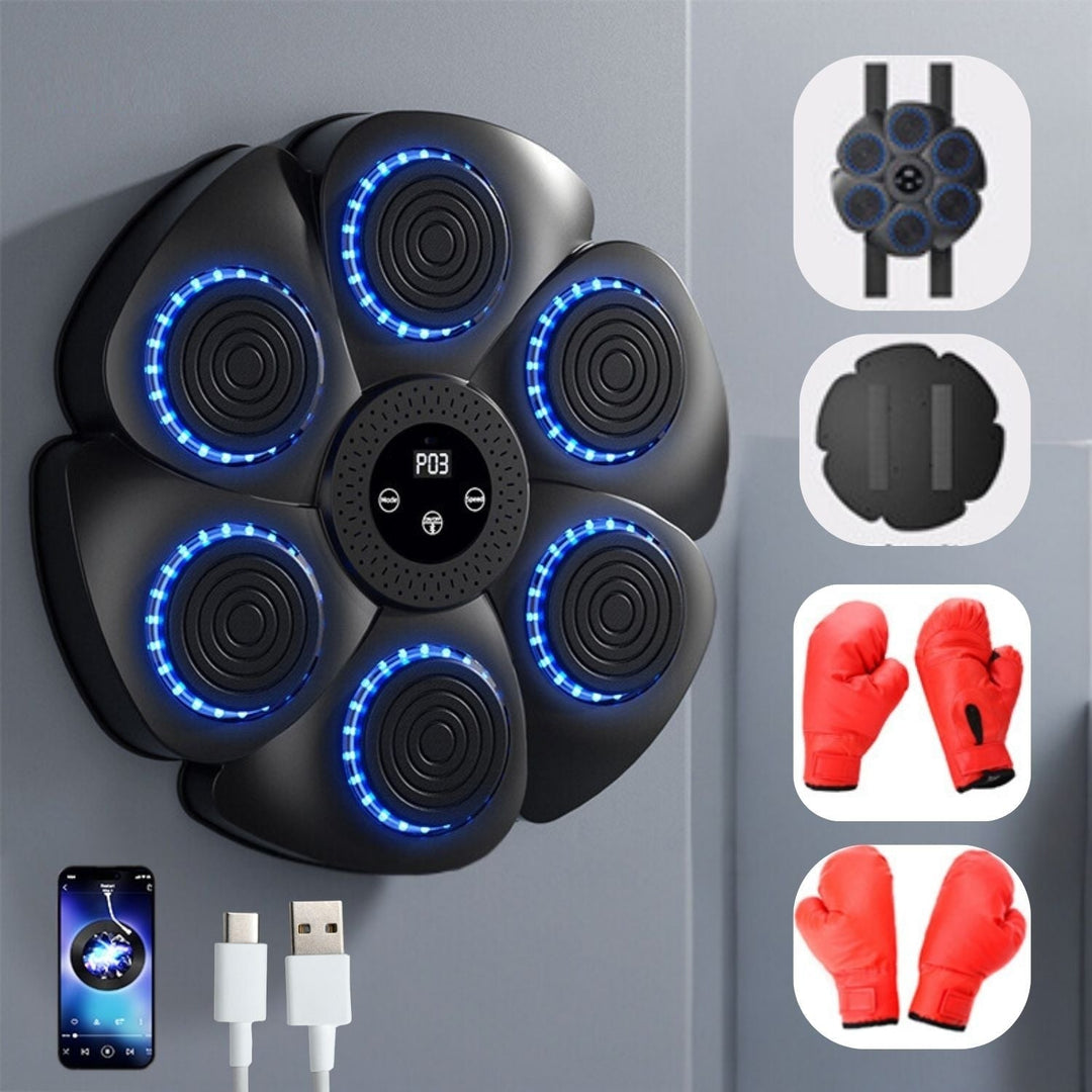 Machine de Boxe Interactive pour Tous Âges avec Modes d'Entraînement et Musique Bluetooth 0