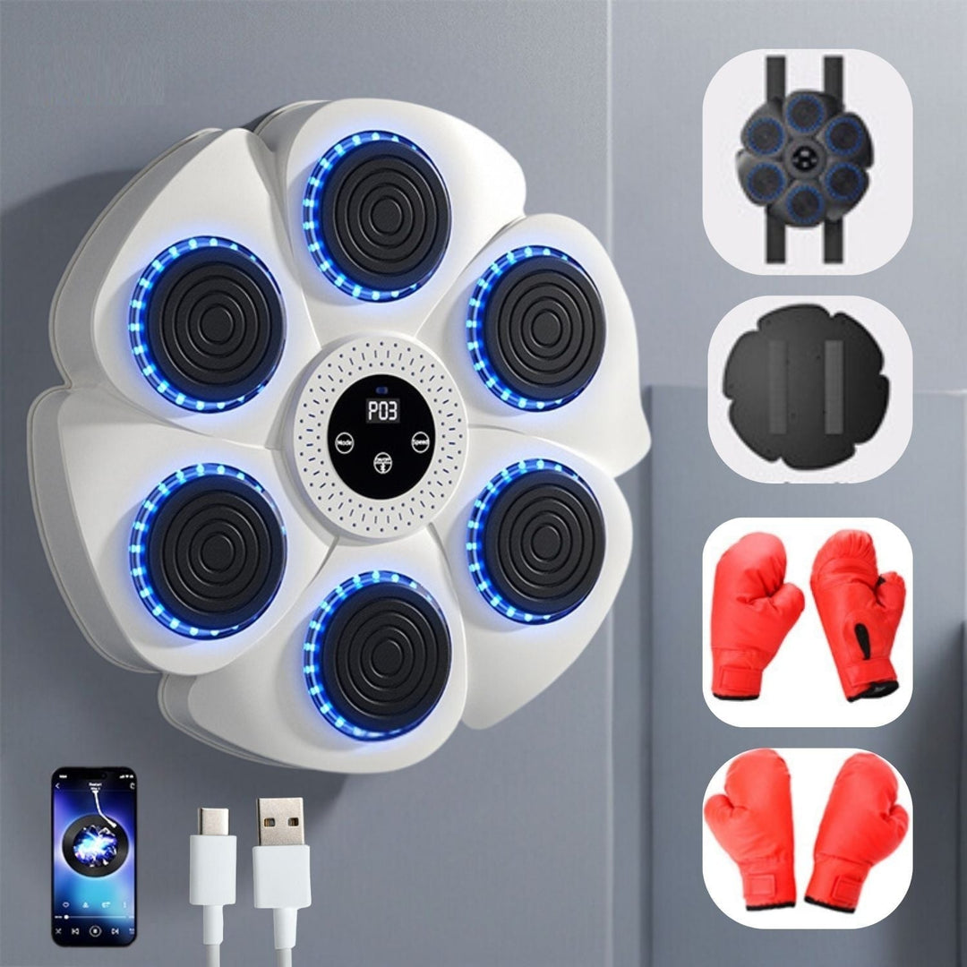 Machine de Boxe Interactive pour Tous Âges avec Modes d'Entraînement et Musique Bluetooth 3