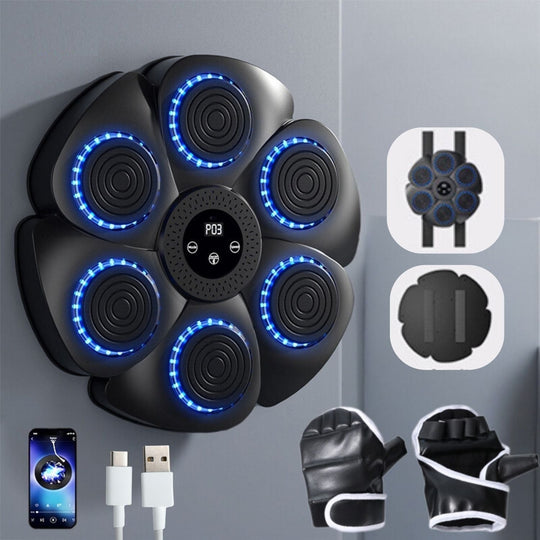 Machine de Boxe Interactive pour Tous Âges avec Modes d'Entraînement et Musique Bluetooth 4
