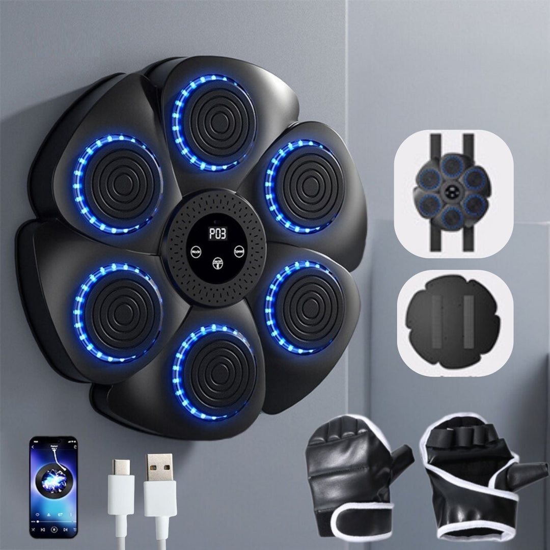Machine de Boxe Interactive pour Tous Âges avec Modes d'Entraînement et Musique Bluetooth 4