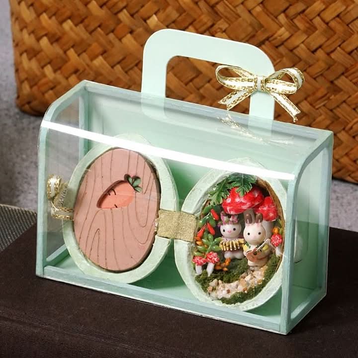 Maison de Poupée Miniature Éclairée en Coquille de Noix 10