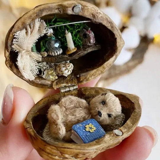 Maison de Poupée Miniature Éclairée en Coquille de Noix 15