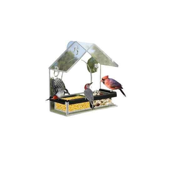 Mangeoire à Oiseaux de Fenêtre en Acrylique Transparent 0