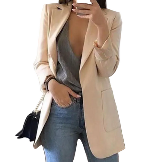 Manteau Blazer Long Chic Femme Polyvalent 0