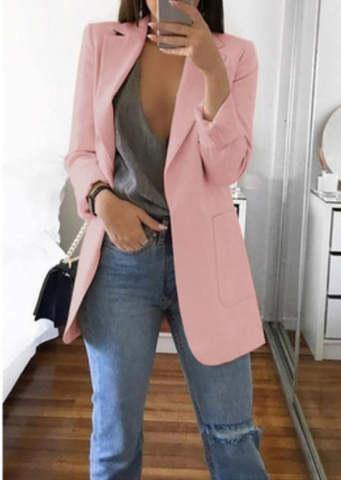 Manteau Blazer Long Chic Femme Polyvalent 1