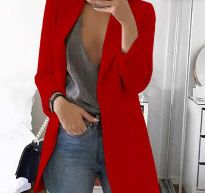 Manteau Blazer Long Chic Femme Polyvalent 2