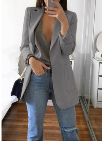 Manteau Blazer Long Chic Femme Polyvalent 3
