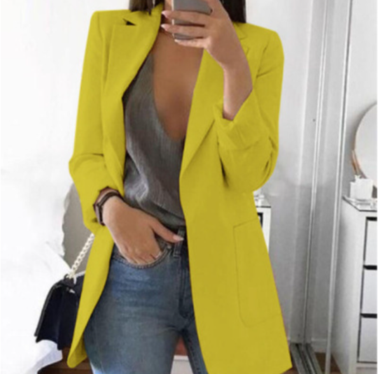 Manteau Blazer Long Chic Femme Polyvalent 8