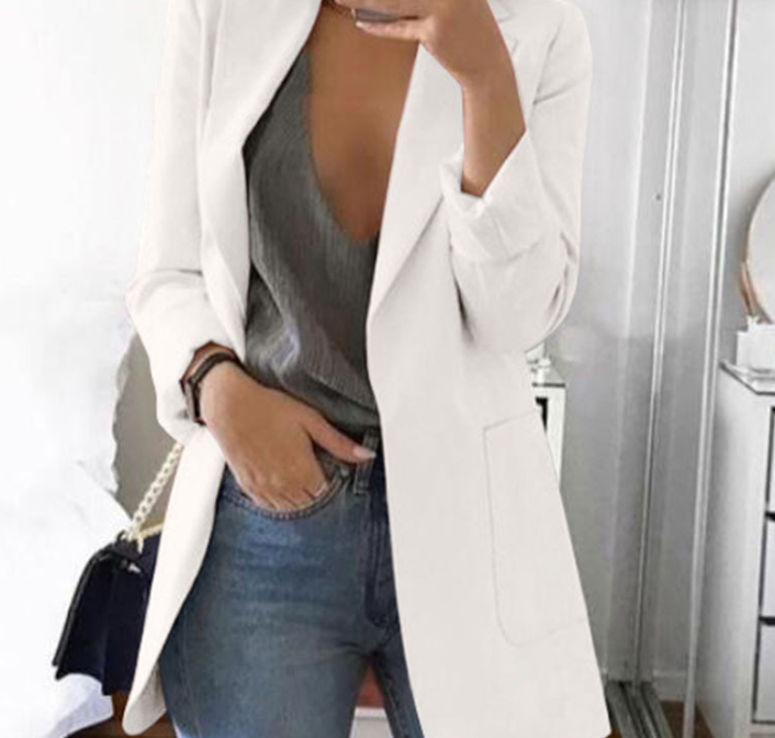 Manteau Blazer Long Chic Femme Polyvalent 9