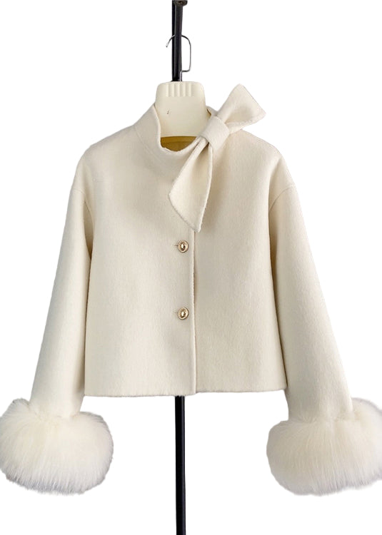 Manteau Court Femme avec Bouton et Manchette 0