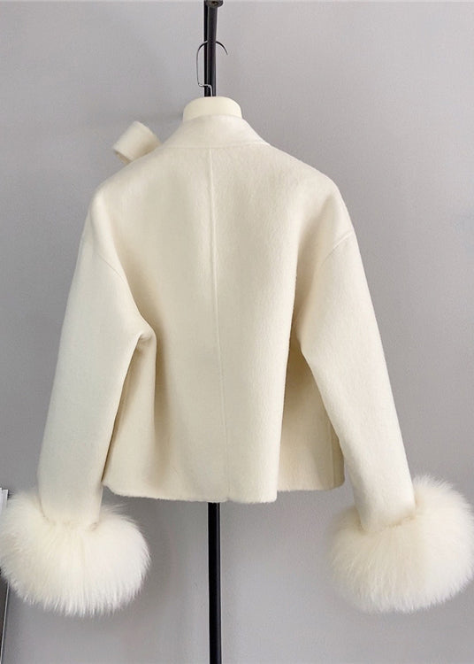 Manteau Court Femme avec Bouton et Manchette 4