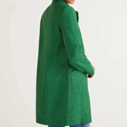 Manteau Hiver Femme Chic Mi-Long avec Poches et Col Montant 2