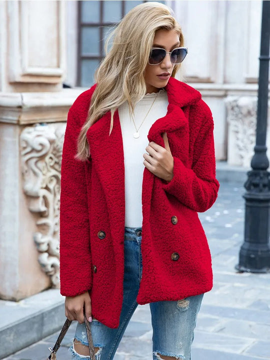 Manteau Hiver Femme Long Chic avec Col Intemporel et Poches Pratiques 6