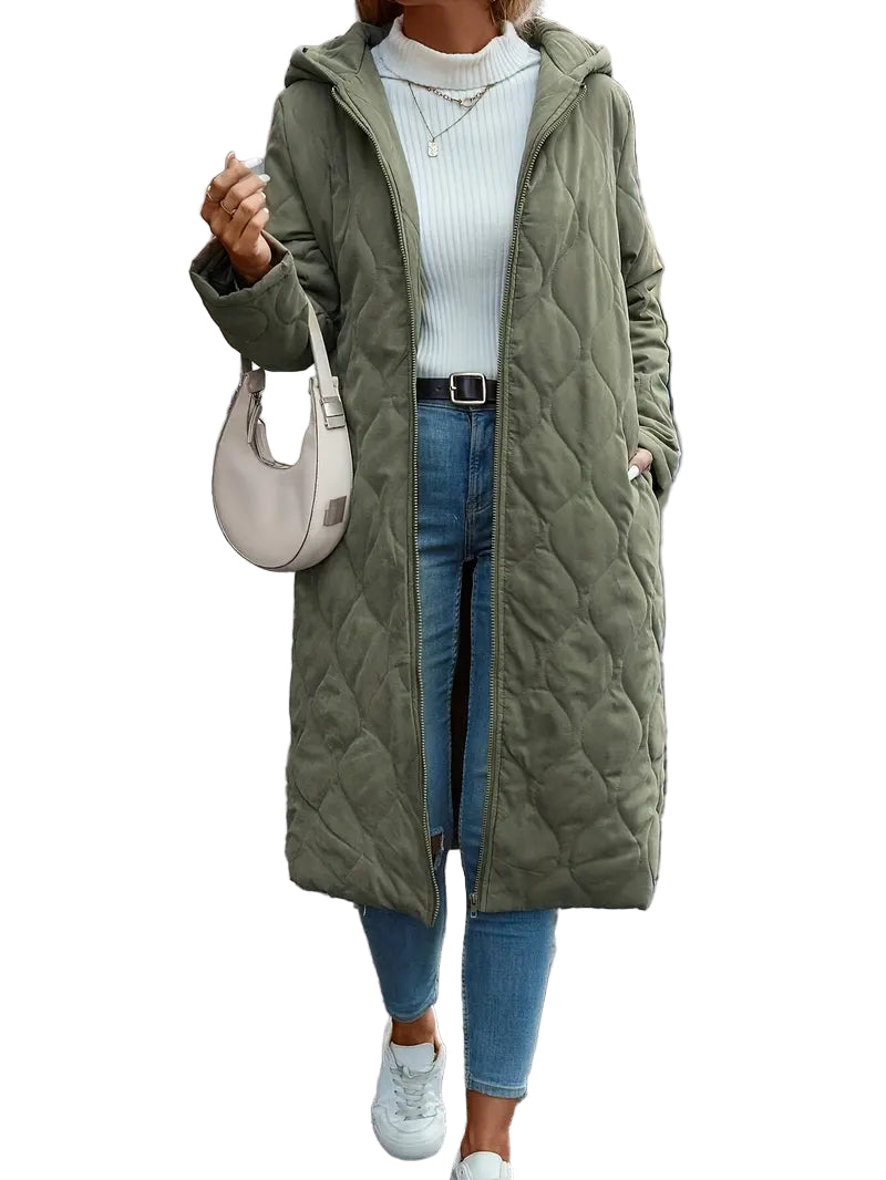 Manteau Hiver Femme Long Matelassé Avec Capuche pour Un Confort Optimal 0