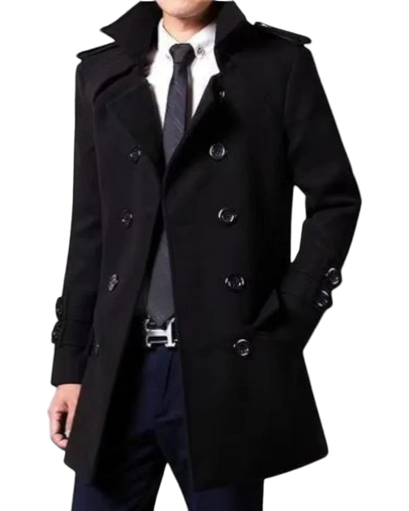 Manteau Homme Hiver Mi-Long à Double Boutonnage 0