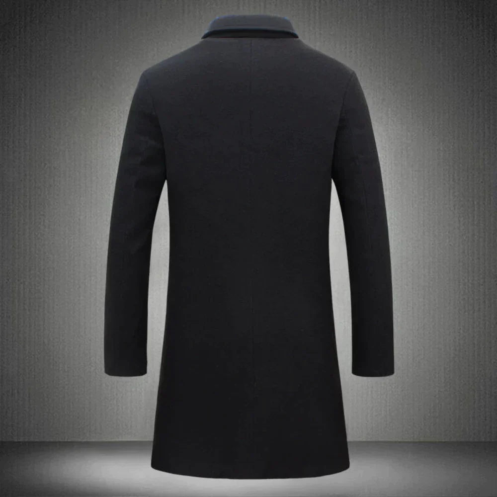 Manteau Homme Hiver en Laine Élégant Résistant à l'Eau 1