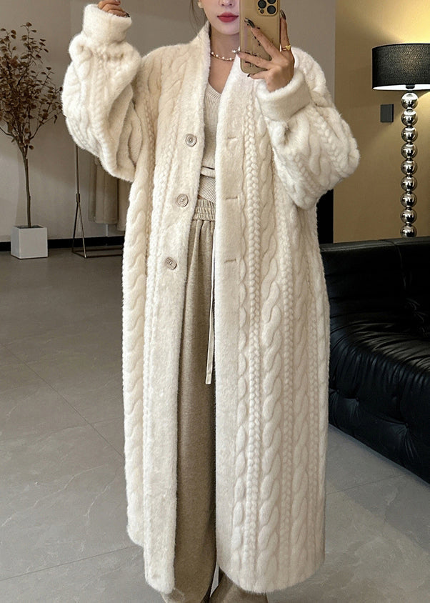Manteau Long Décontracté avec Col en V 1