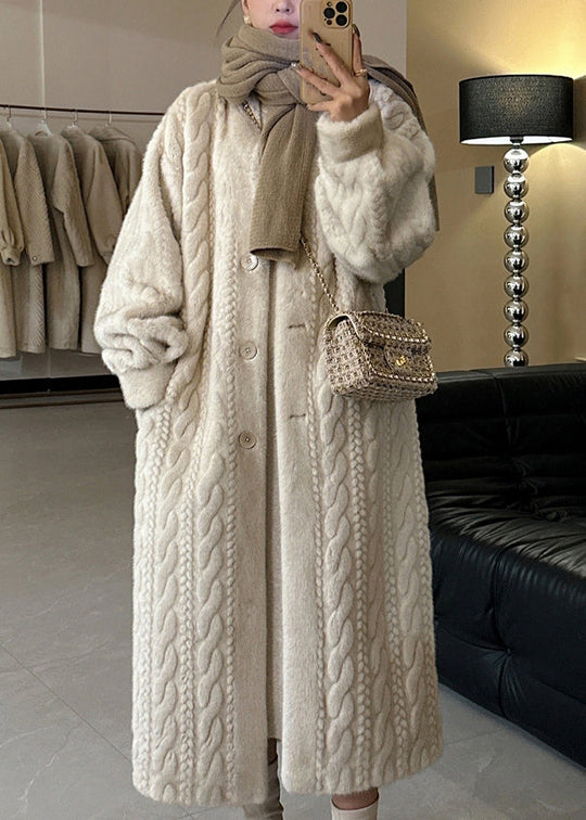Manteau Long Décontracté avec Col en V 3