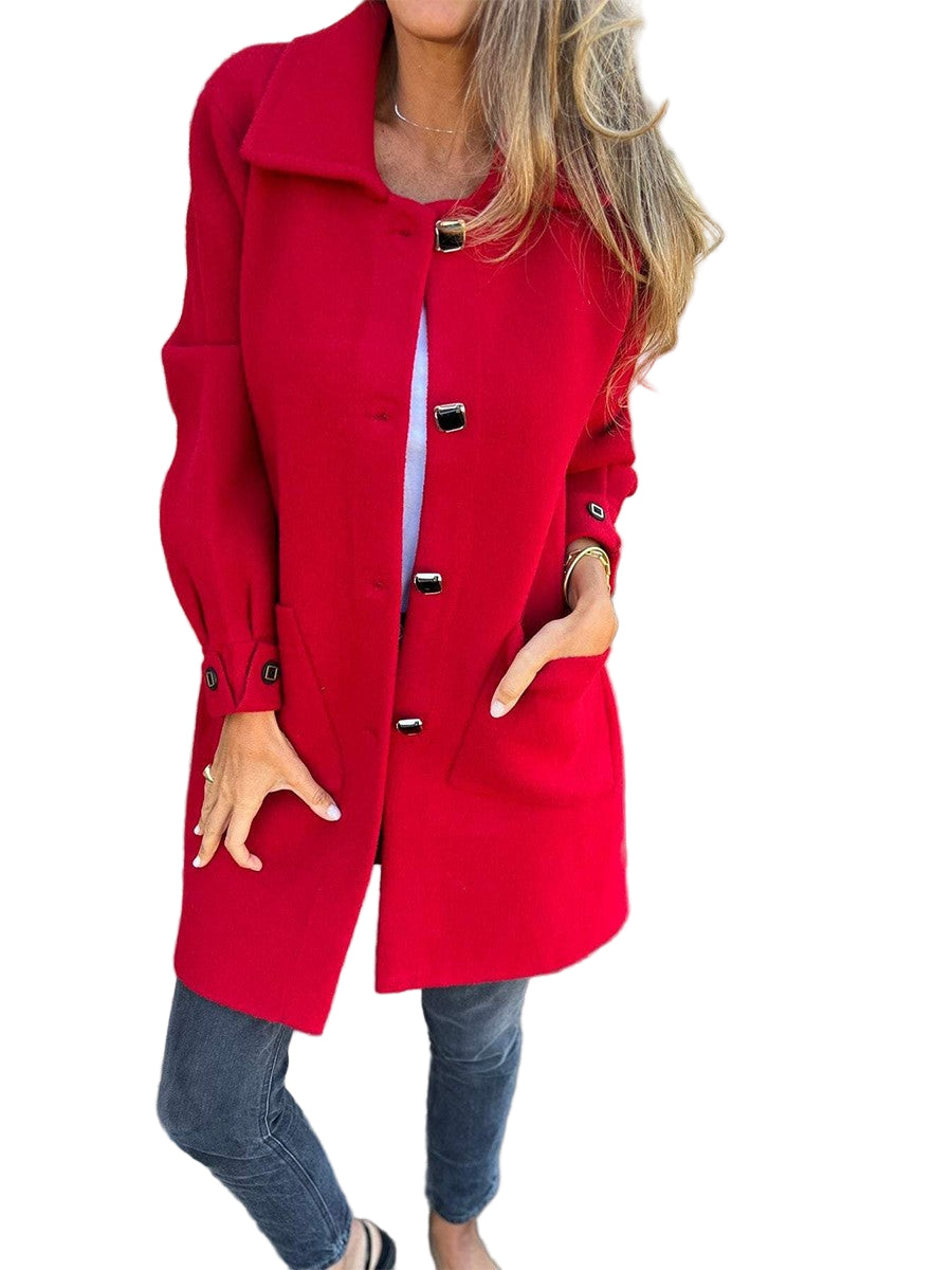 Manteau Long Femme Ajusté en Laine 0